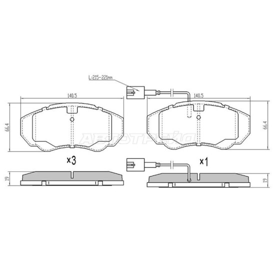 Колодки тормозные перед CITROEN JUMPER 97-/FIAT DUCATO 97-/PEUGEOT BOXER 97- SAT