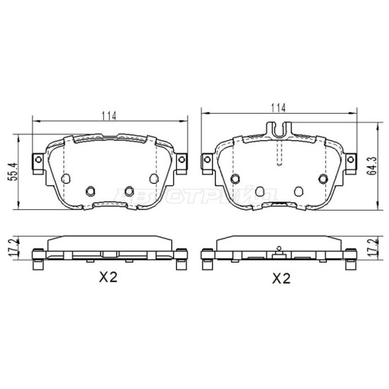 Колодки тормозные зад MERCEDES E-CLASS W213 16- SAT