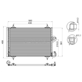 Радиатор кондиционера PEUGEOT PARTNER/CITROEN BERLINGO 96-08 SAT