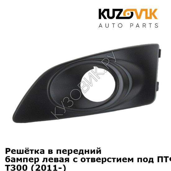 Решётка в передний бампер левая с отверстием под ПТФ Chevrolet Aveo T300 (2011-) KUZOVIK Решётка в передний бампер левая с отверстием под ПТФ Chevrolet Aveo T300 (2011-) KUZOVIK