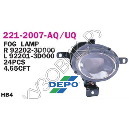 Противотуманная фара правая Hyundai Sonata ТагАЗ (2002-) DEPO